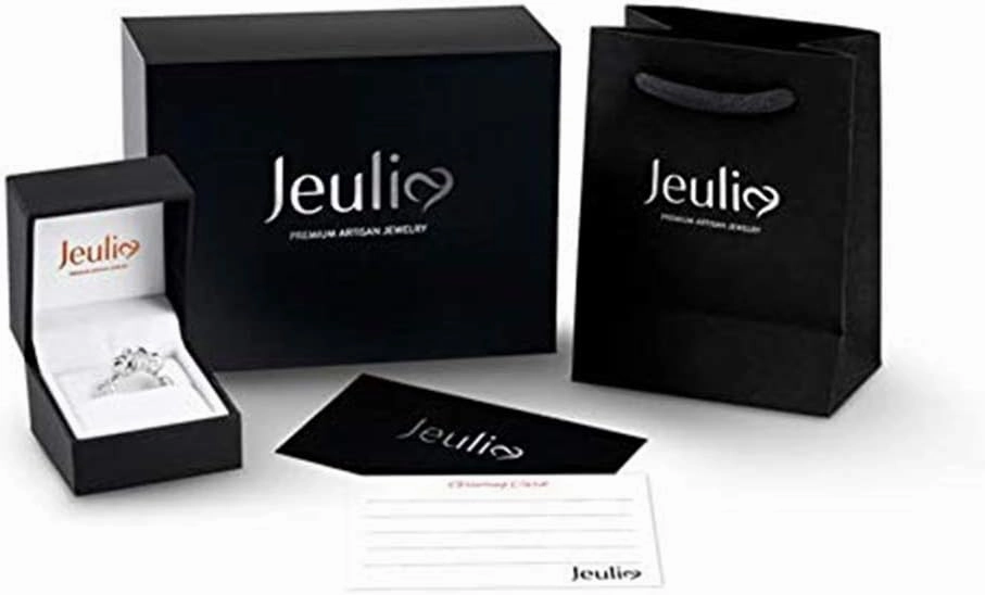 Jeulia Engagement Wedding Ring Set for Women 925 Silver 5.2 Carat Radiant Cut Cubic Zirconia Promise Anniversary Rings with Side Stones…