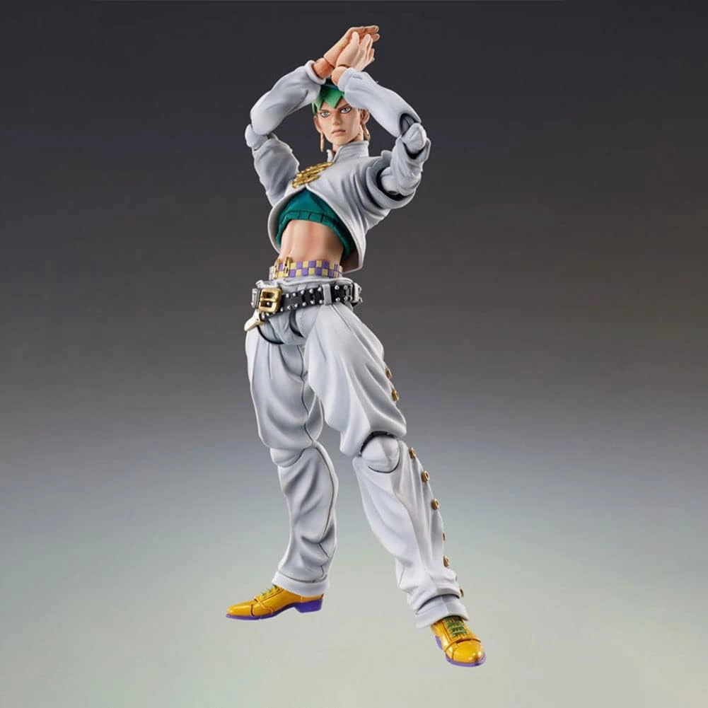 JJBA Action Figures Kishibe Rohan Figure Movable Joints Anime Figurine 6.3" JJBA Super Action Statue Collections Desktop Decoration Gift for Fans