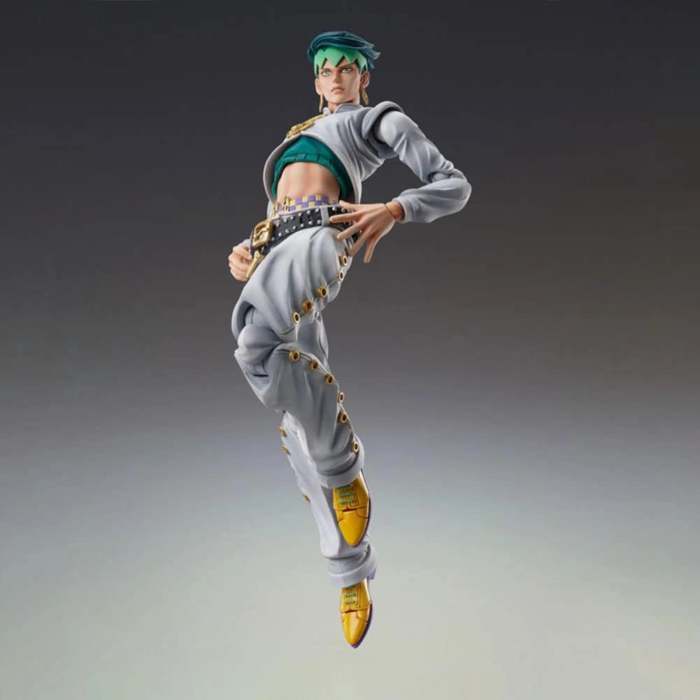 JJBA Action Figures Kishibe Rohan Figure Movable Joints Anime Figurine 6.3" JJBA Super Action Statue Collections Desktop Decoration Gift for Fans