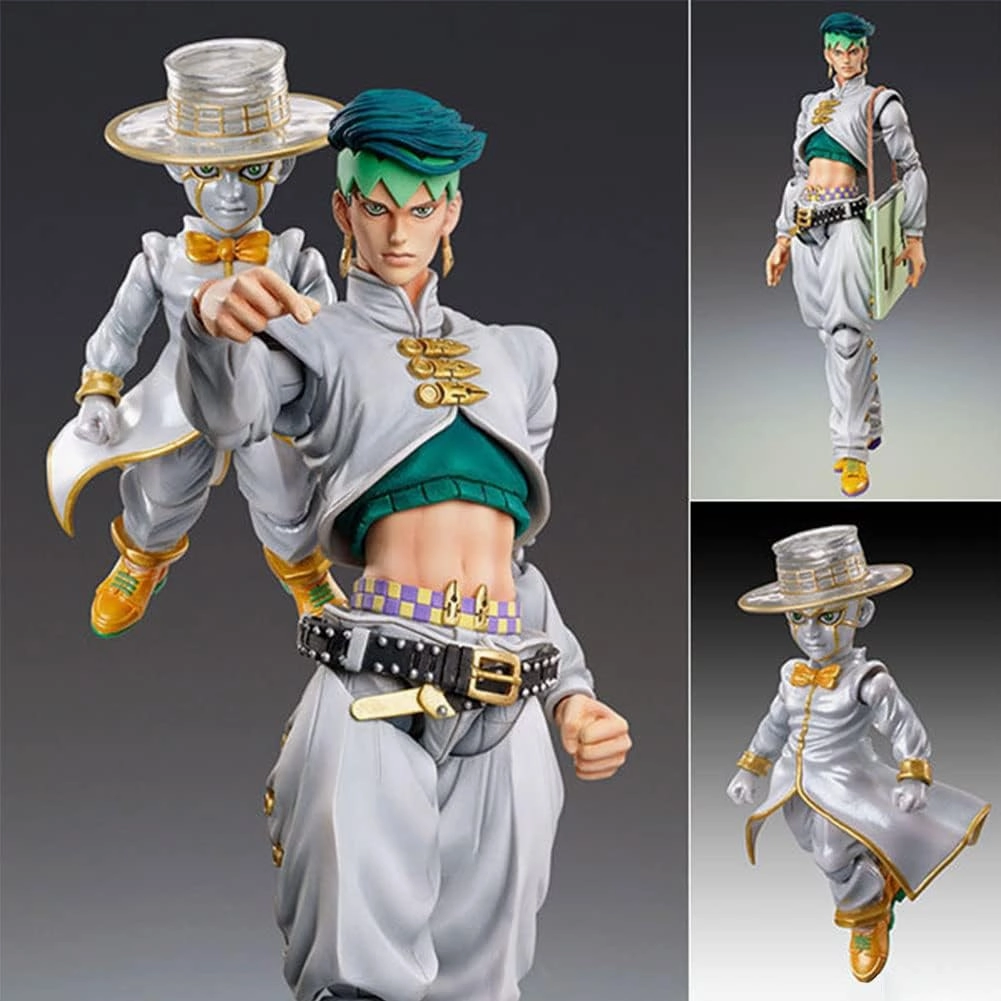 JJBA Action Figures Kishibe Rohan Figure Movable Joints Anime Figurine 6.3" JJBA Super Action Statue Collections Desktop Decoration Gift for Fans