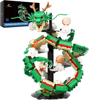JMBricklayer Dragon Building Set for Adults 70134, Lighting Dinosaur Collectible Model to Build,Ideal Divine Dragon Building Blocks Model with Display Stand, Christmas Birthday Gifts for Boys Adults