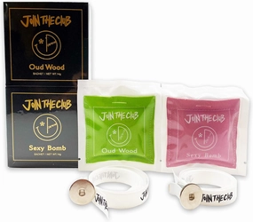 Join The Club Hanging Air Freshener Sachets w/Natural Essential Oils for Car & Home Aromatherapy Fragrance Scent Packets - Oud Wood & Sexy Bomb Scent