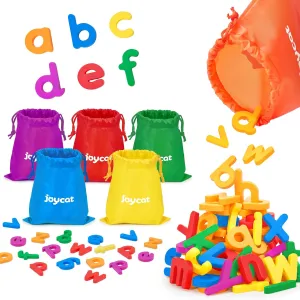 JoyCat Alphabet Magnets, 156-Piece Set of Lowercase Magnetic Letters, ABC Magnets for Toddlers & Kids, Plastic Letters for Whiteboards, Preschool Educational Toys for Kindergarten Classroom