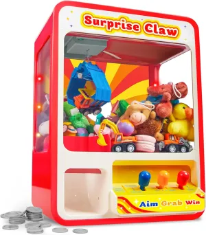 JOYIN Claw Machine Arcade Toy with LED Light & Adjustable Sound, Rechargable Dispenser Toys Mini Vending Machine for Kids - Perfect Christmas & Birthday Big Gifts for Kids, Ages 3 