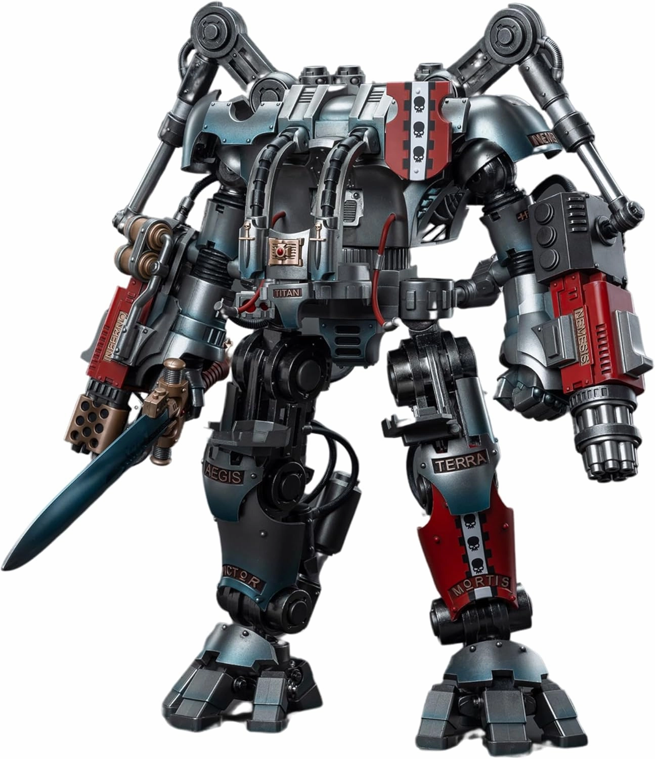 JOYTOY 1/18 Warhammer 40K Action Figure Grey Knights Nemesis Dreadknight Mecha Collection Model,Brithday Gift - 17‘’,Classic Character,Collectible Age 15 and Above