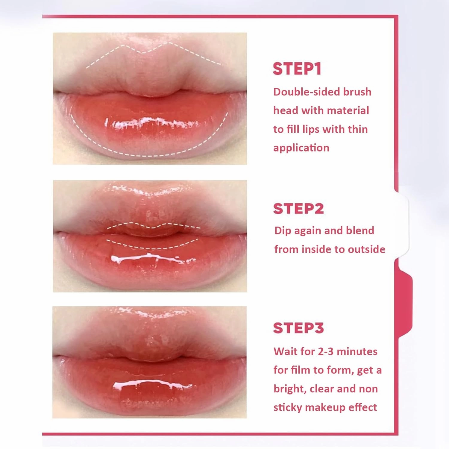 Judy Doll Lip Gloss, Judy Doll Ice Watery Lip Gloss, Jelly Hydrating Lip Gloss, Moisturizing Nonstick Tinted Gloss Lip Oil (02# Hot)