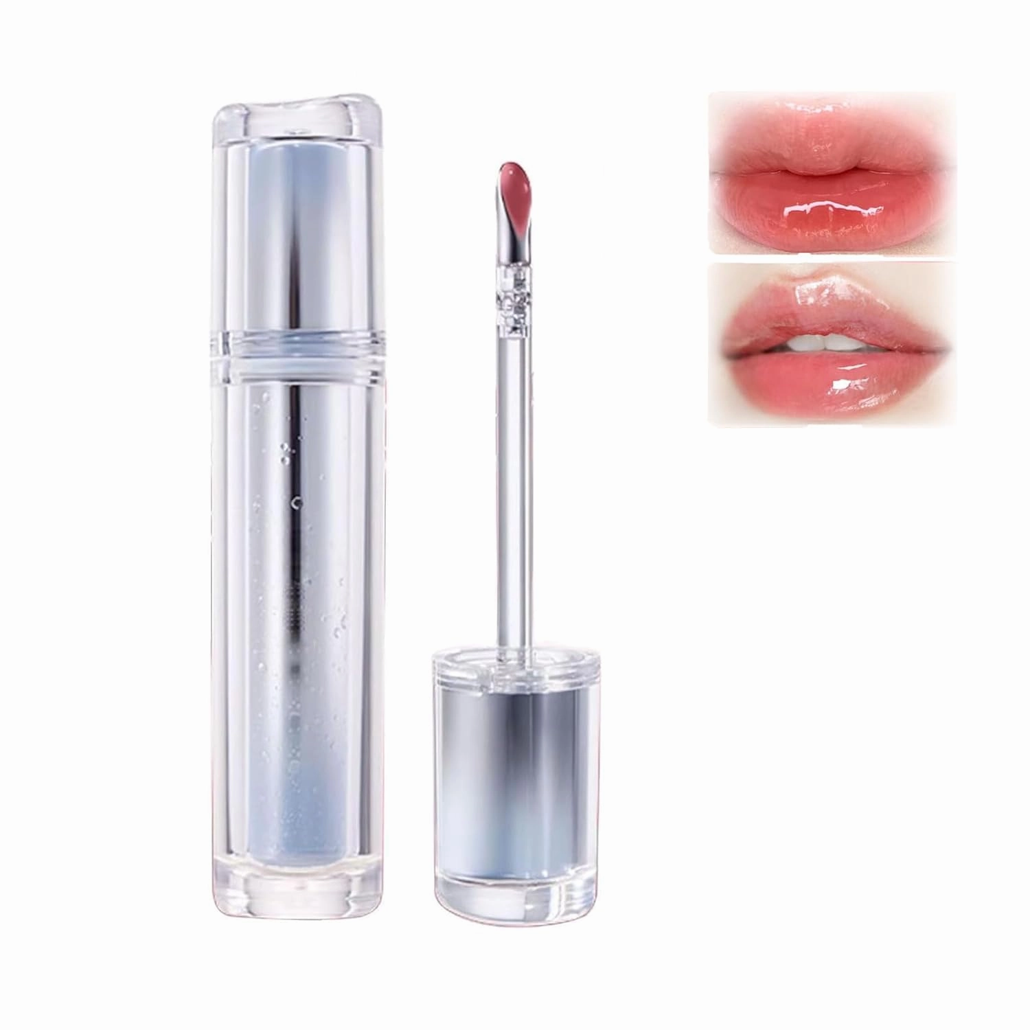 Judy Doll Lip Gloss, Judy Doll Ice Watery Lip Gloss, Jelly Hydrating Lip Gloss, Moisturizing Nonstick Tinted Gloss Lip Oil (02# Hot)