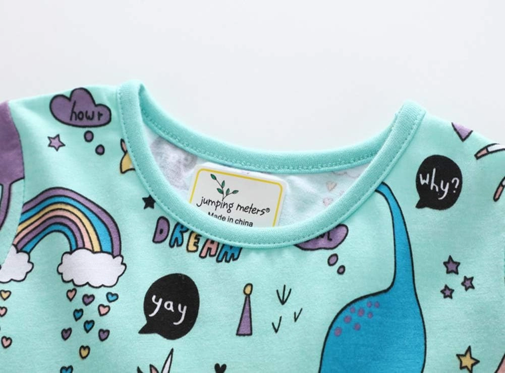 Julerwoo Toddler Girls Dinosaur Dress Long Sleeve Cotton Casual Dress for 2-10 Years