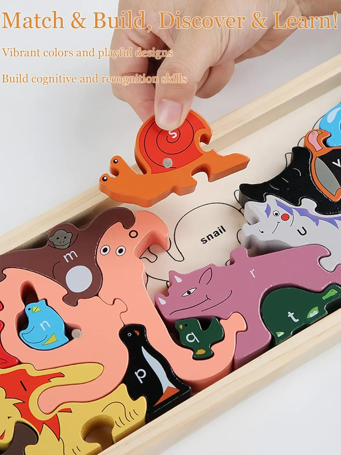 Jumbo Traffic Parade A to Z Puzzle - Educational Wooden Alphabet Playset - 5 and Up, Perfect Family Games for Kids Adults Party Friends Team Travel Birthday