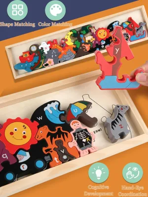 Jumbo Traffic Parade A to Z Puzzle - Educational Wooden Alphabet Playset - 5 and Up, Perfect Family Games for Kids Adults Party Friends Team Travel Birthday