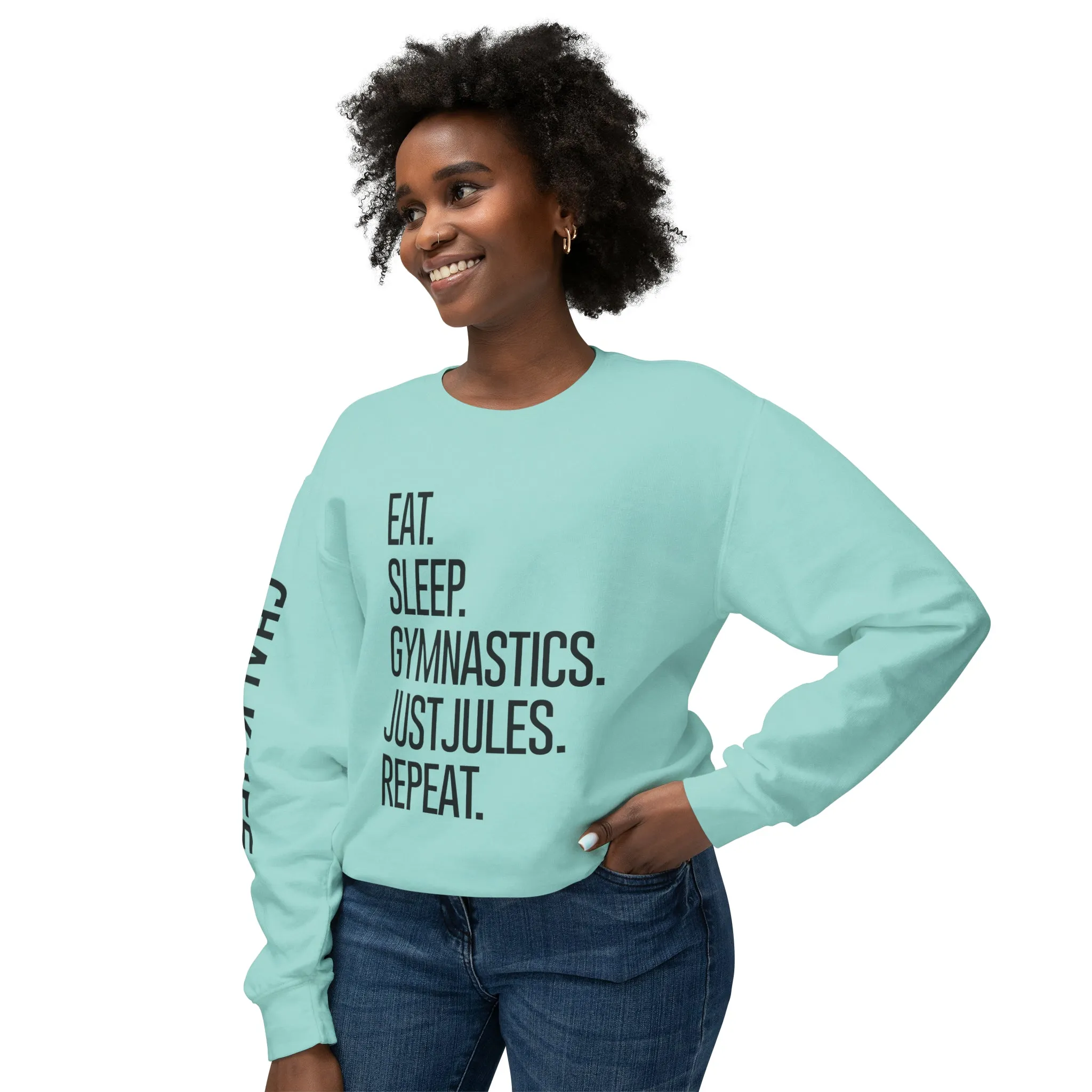 JustJules - Women's Gymnastics Events Spine - Lightweight Crewneck Sweatshirt