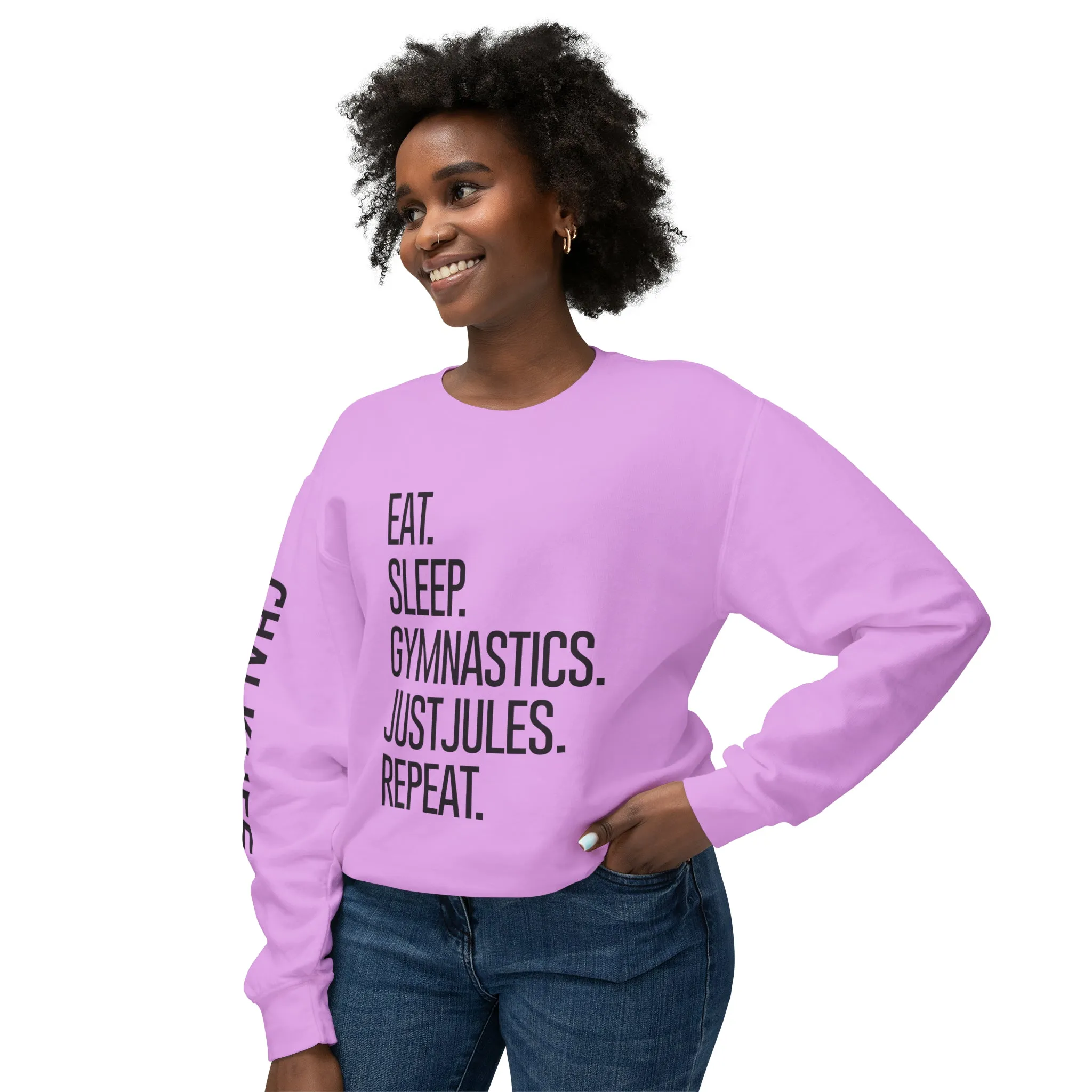 JustJules - Women's Gymnastics Events Spine - Lightweight Crewneck Sweatshirt