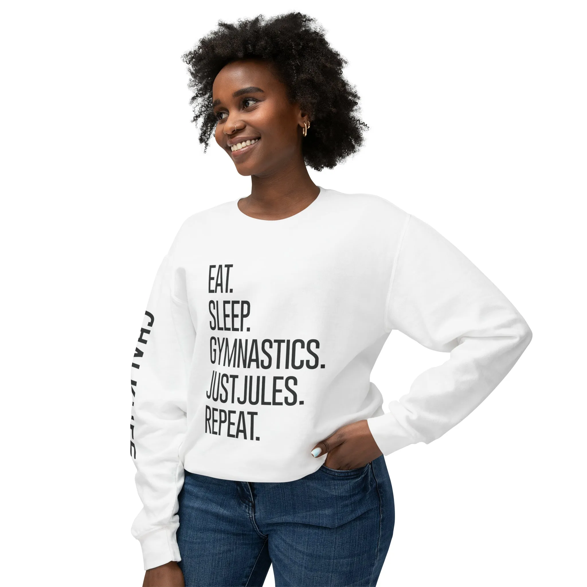 JustJules - Women's Gymnastics Events Spine - Lightweight Crewneck Sweatshirt