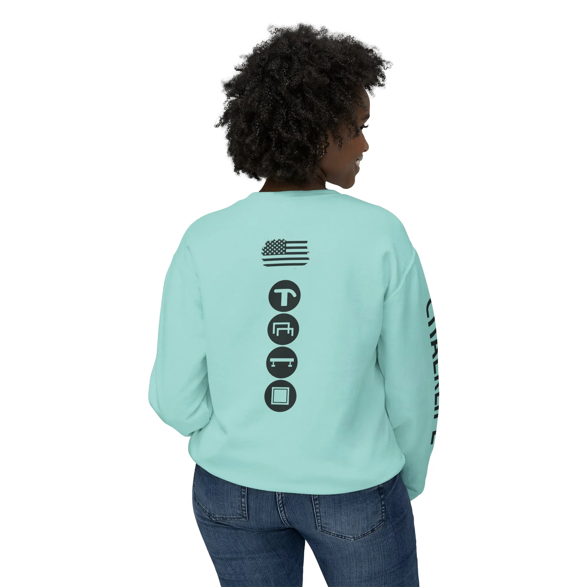 JustJules - Women's Gymnastics Events Spine - Lightweight Crewneck Sweatshirt