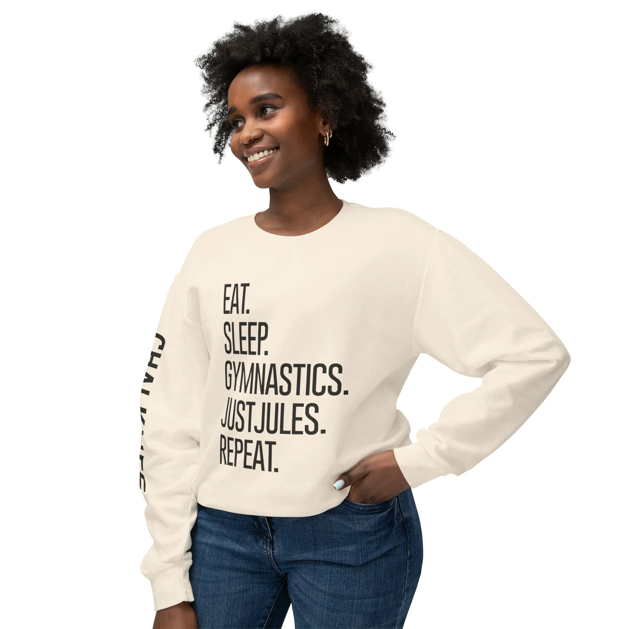 JustJules - Women's Gymnastics Events Spine - Lightweight Crewneck Sweatshirt