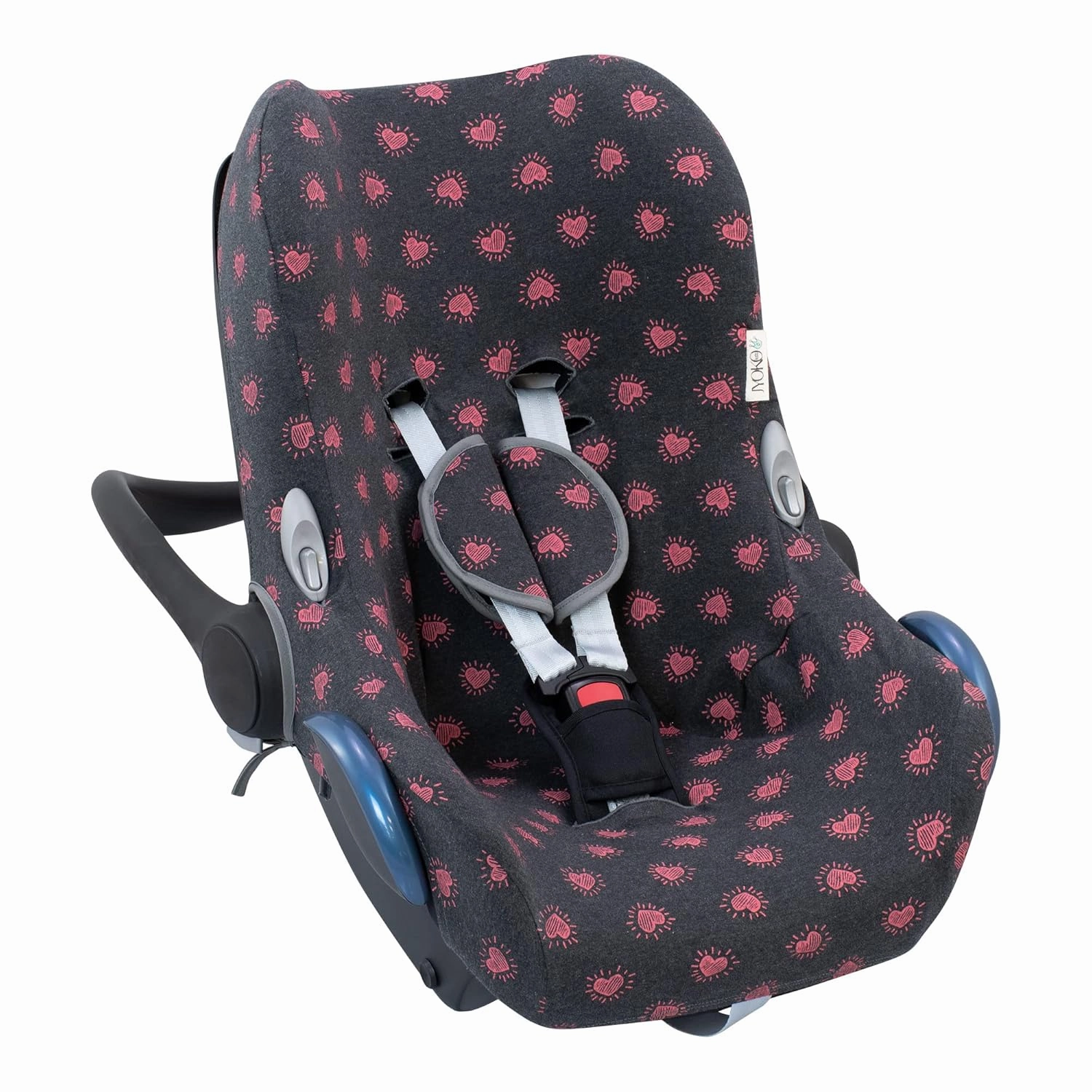 JYOKO Kids Cover Liner Compatible with Maxi COSI Cabriofix, City, Streety Fix (Flúor Heart)