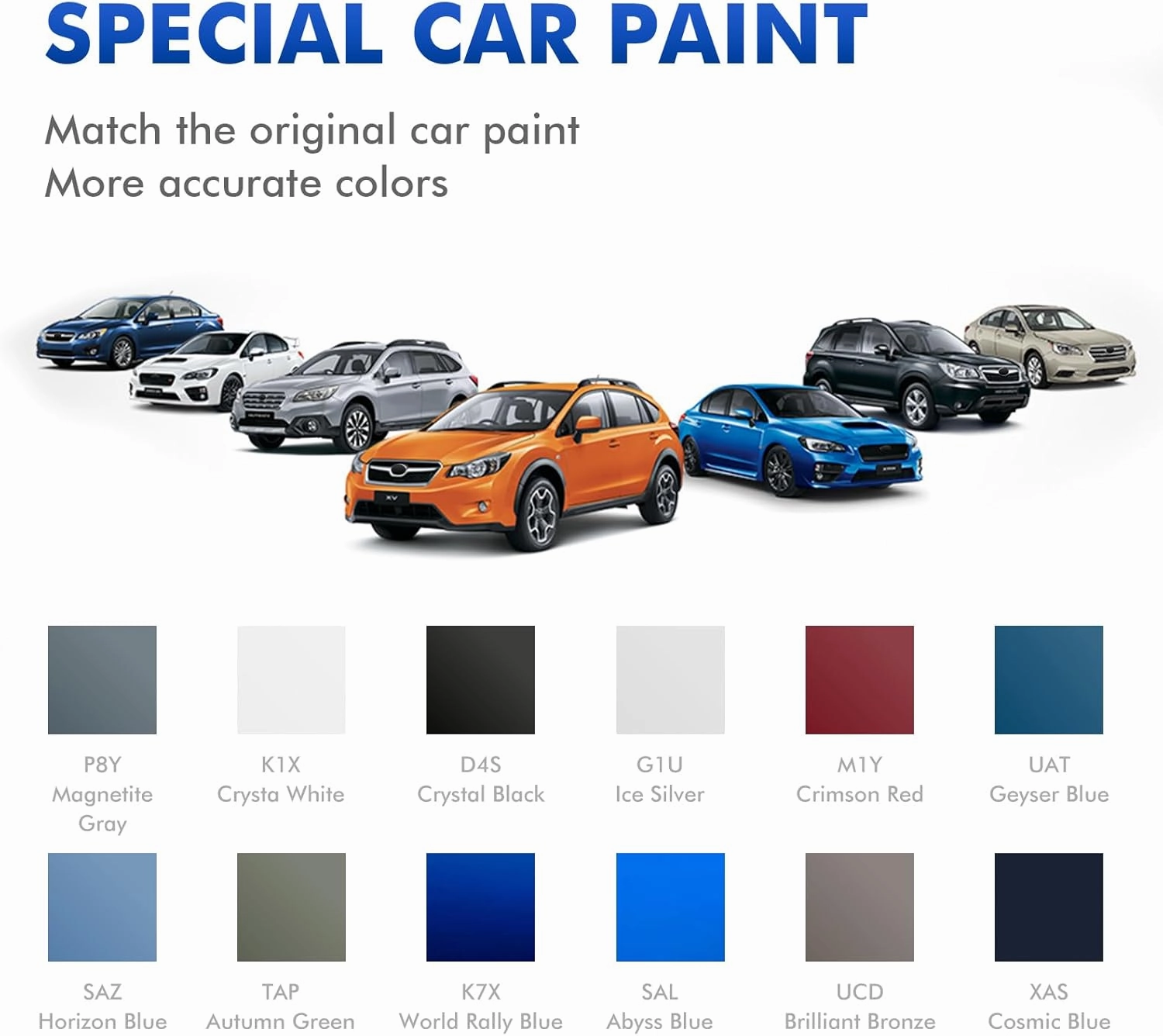 K1X Crysta White Touch Up Paint Compatible with Subaru, DIY Car Paint Scratch Repair, Automotive Paints, Quick & Easy Fix Scratch Repair for Crosstrek/Outback/Forester/Ascent/Impreza/BRZ