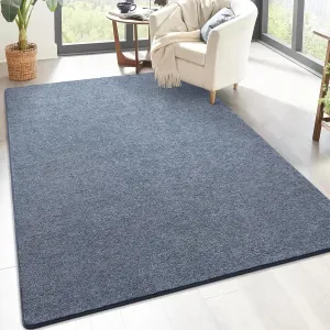 Keeko 5x8 Area Rugs for Living Room, Soft Modern Memory Foam Bedroom Rug Washable Indoor Rug Low Pile Minimalist Non-Slip Carpet Big Rugs for Kids Nursery Room Home Decor Blue and White