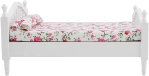 Keenso 1:12 Dollhouse Bed Mini Bed Mini Double Bed,Dollhouse Miniatures Bed Doll Bed for Dollhouse Accessories Furniture