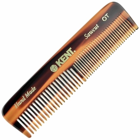 Kent OT Fine Tooth and Wide Tooth Pocket Comb - Handmade Hair Comb for Men for Travel Hair Combs, Beard and Mustache Combs, Saw Cut and Hand Polished