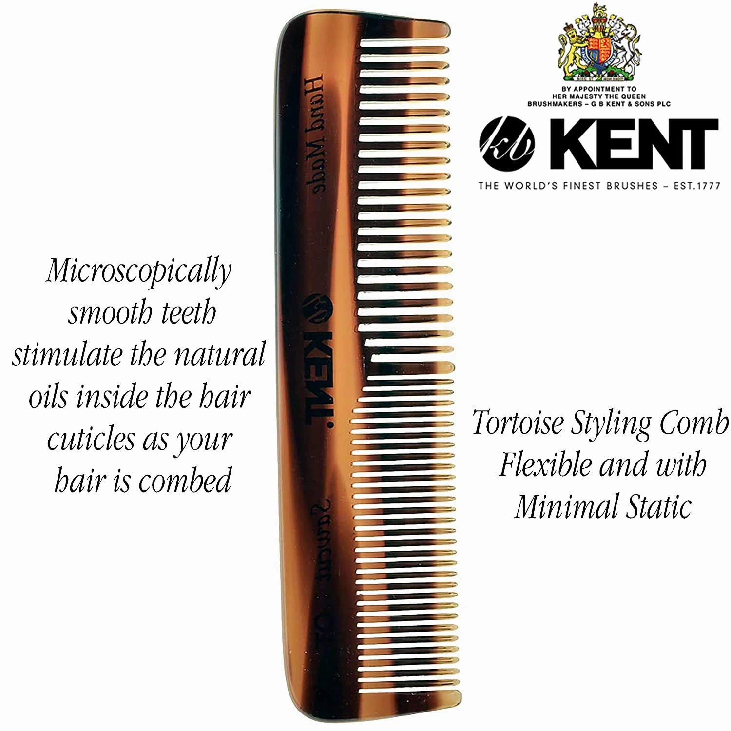 Kent OT Pocket Comb - Handmade Fine and Wide Tooth Hair Comb for Men, Women, and Kids - Travel, Beard, and Mustache Comb - Saw Cut and Hand Polished Made in England