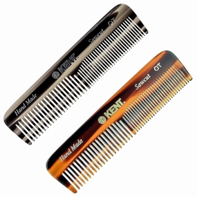 Kent OT Pocket Comb - Handmade Fine and Wide Tooth Hair Comb for Men, Women, and Kids - Travel, Beard, and Mustache Comb - Saw Cut and Hand Polished Made in England