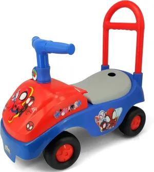 Kiddieland: Foldable Handle Ride-On - Spidey - Foot to Floor Vehicle, Spiderman, Interactive Dashboard & Sounds, Toy Phone, Toddlers & Kids 18-36mo