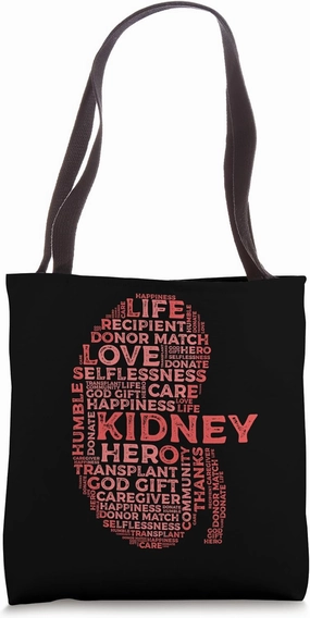 Kidney Donation Awareness Word Cloud Tote Bag