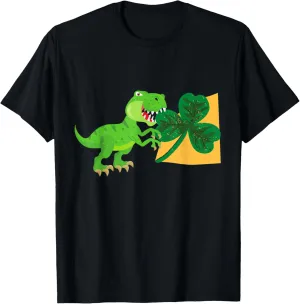 Kid's Dinosaur Shamrock St Patrick's Day T-Shirt