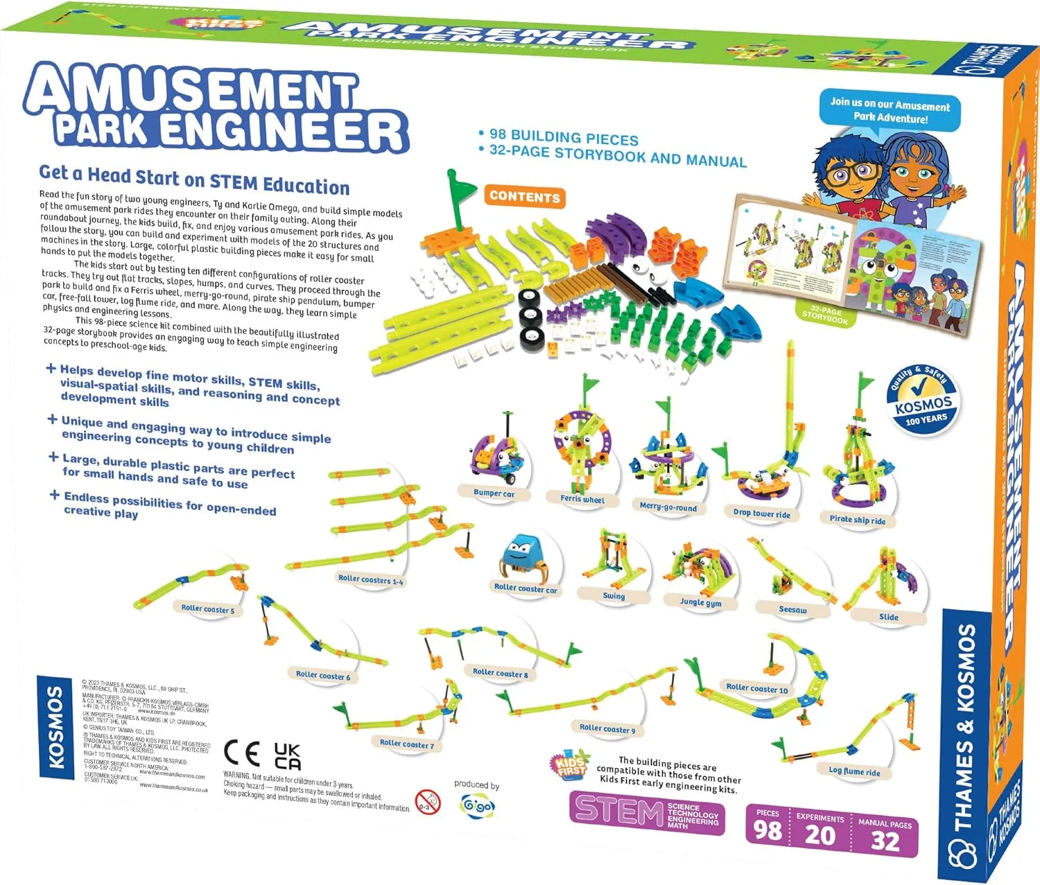Kids First: Amusement Park Engineer | STEM Kit | Early Learning | STEM Toys | Building Kit |Ages 3  | Pre- School Toys | Kid's Science