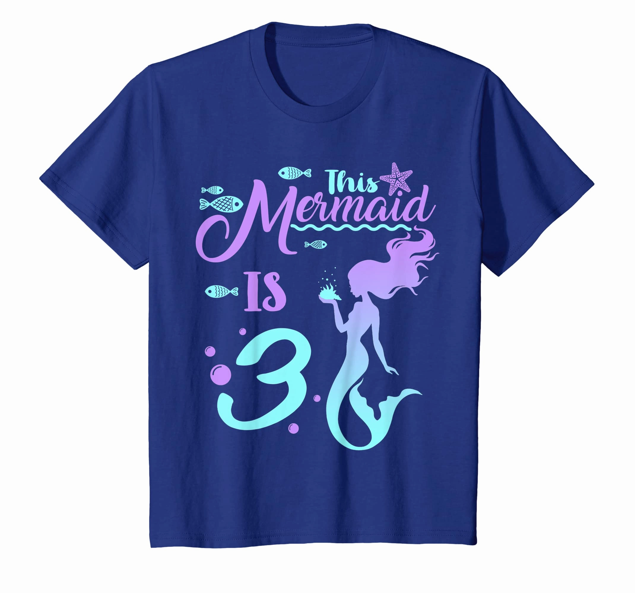Kids 3 Years Old 3rd Birthday Mermaid Shirt Girl Daughter Gift Pa