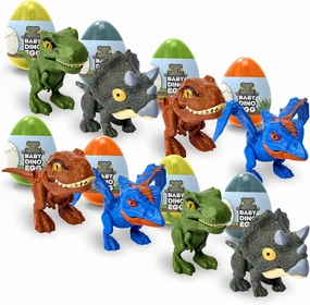 Kids Dinosaur Toys, Baby T-Rex Dino Eggs Small Egg Toys, Perfect Toy for Toddlers and Kids, 4X Mixed Color Toy Dino Eggs (Colors Shipped at Random) (Dinosaur, 8, Pack)