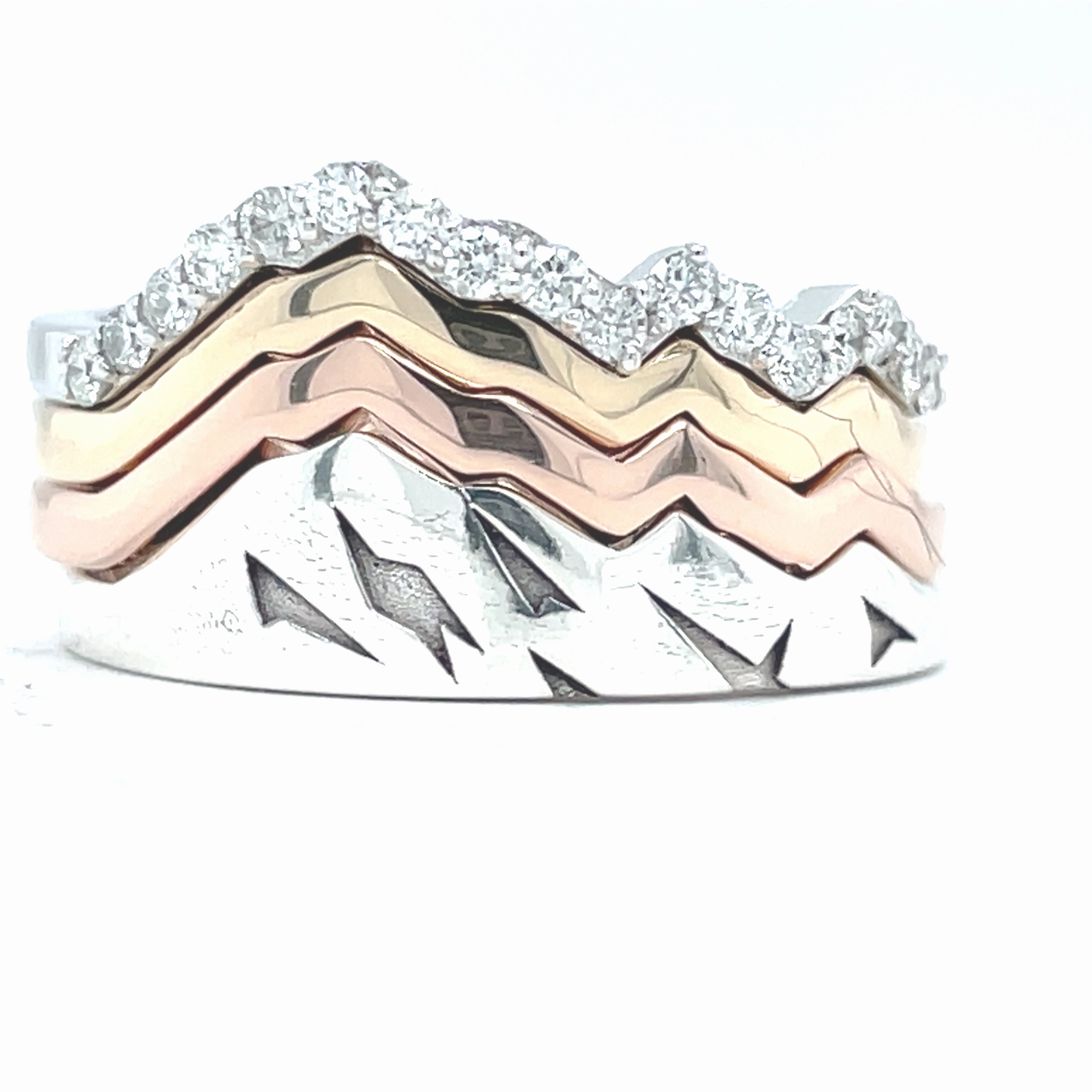 Kings Peak Natural Diamond White Gold Tracer Band