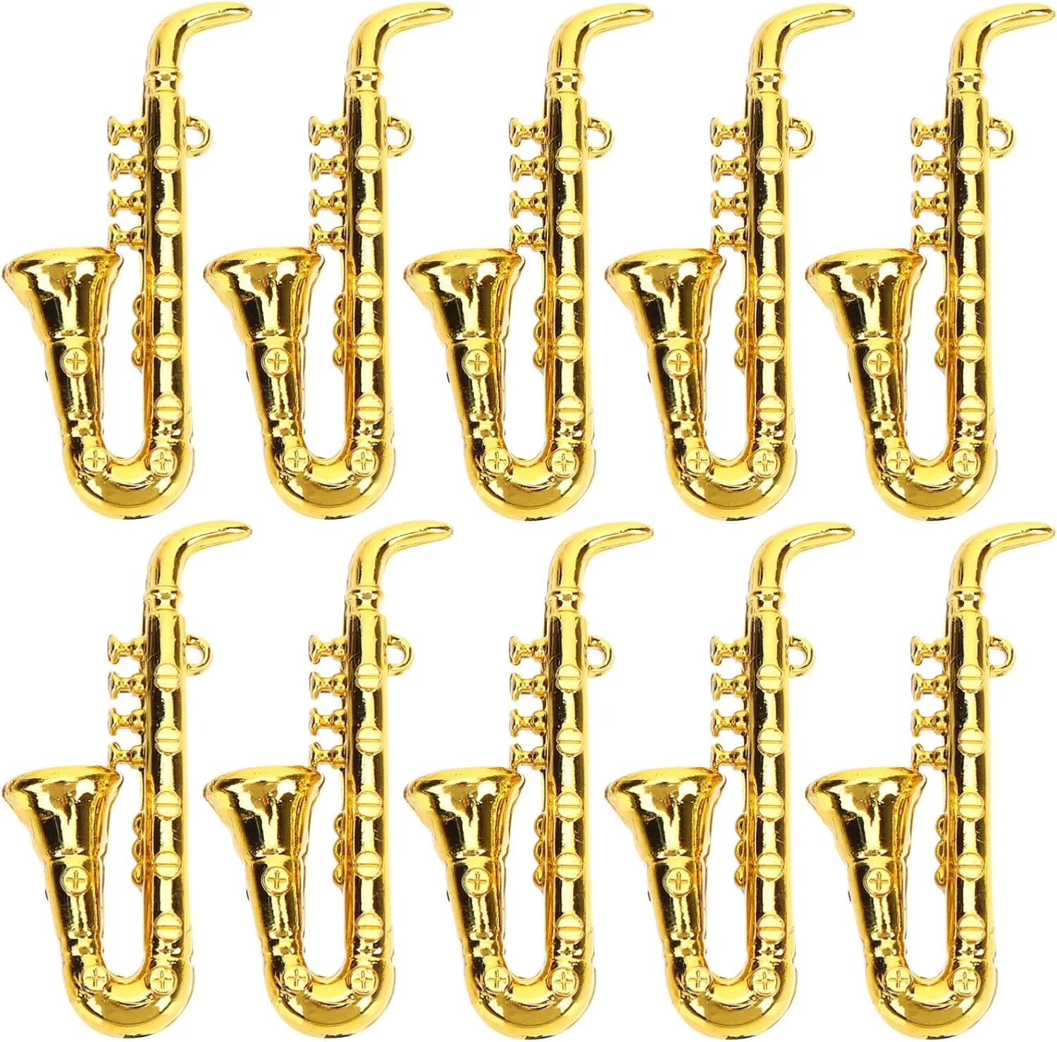 Kisangel 10pcs Miniature Saxophone Ornament Mini Plastic Musical Instruments for Mini Music Room