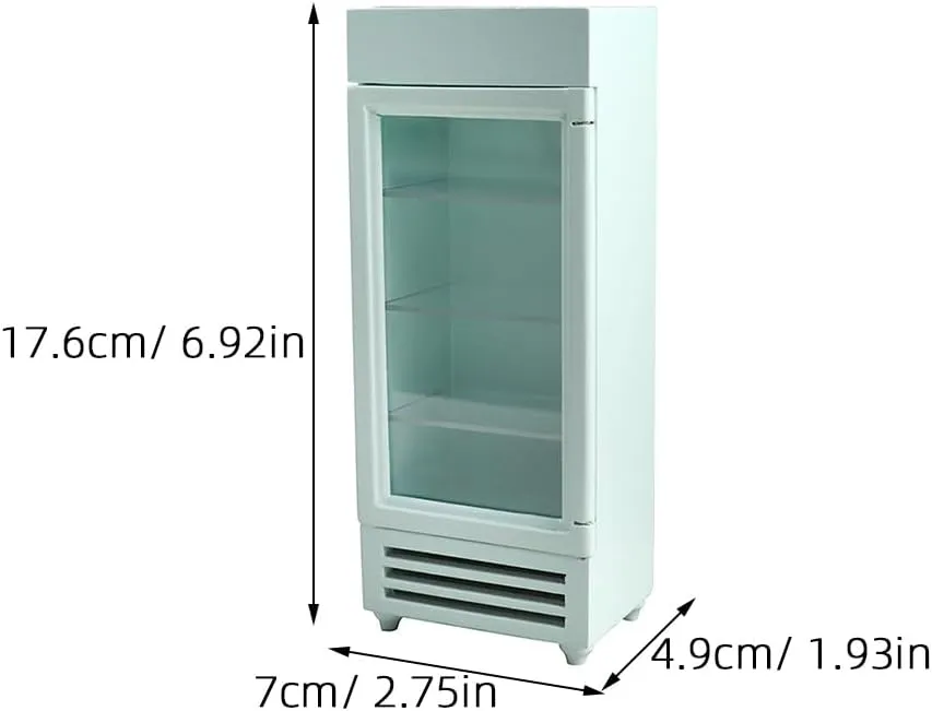 Kisangel Mini Dollhouse Refrigerator Miniature Fridge Furniture Kitchen Pretend Role Play Toys for Minihouse Photo Props,Green