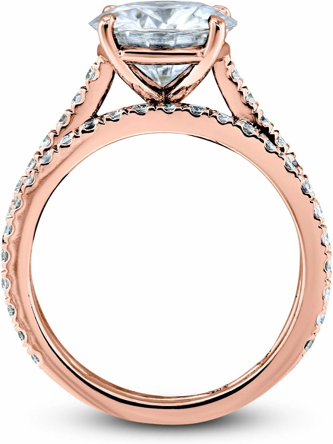 Kobelli Basket Cathedral 9mm Moissanite Rings 14k Rose Gold (GH/VS, GH/I)