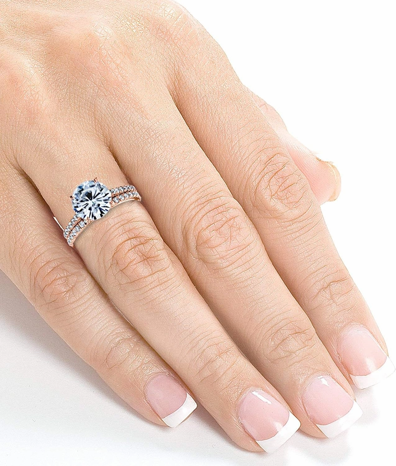 Kobelli Basket Cathedral 9mm Moissanite Rings 14k Rose Gold (GH/VS, GH/I)