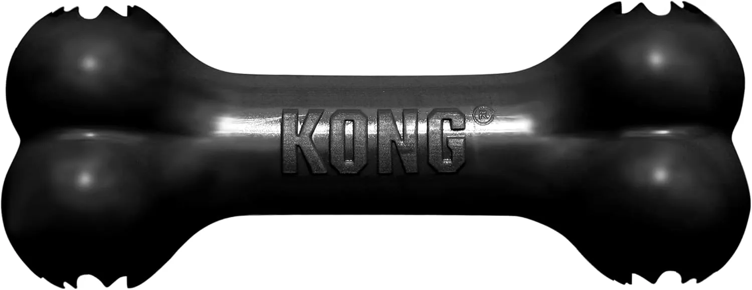 KONG - Extreme Goodie Bone - KONG's Most Durable Natural Rubber Dog Bone for Power Chewers - Black - For Medium Dogs