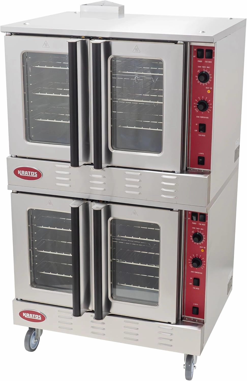 Kratos Commercial Convection Oven - Full Size Double Stack Oven for Restaurants, 108,000 BTU, Natural Gas Powered (29Y-049)