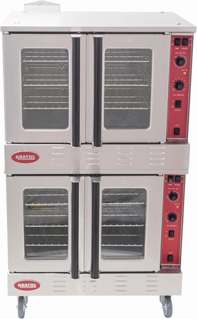 Kratos Commercial Convection Oven - Full Size Double Stack Oven for Restaurants, 108,000 BTU, Natural Gas Powered (29Y-049)