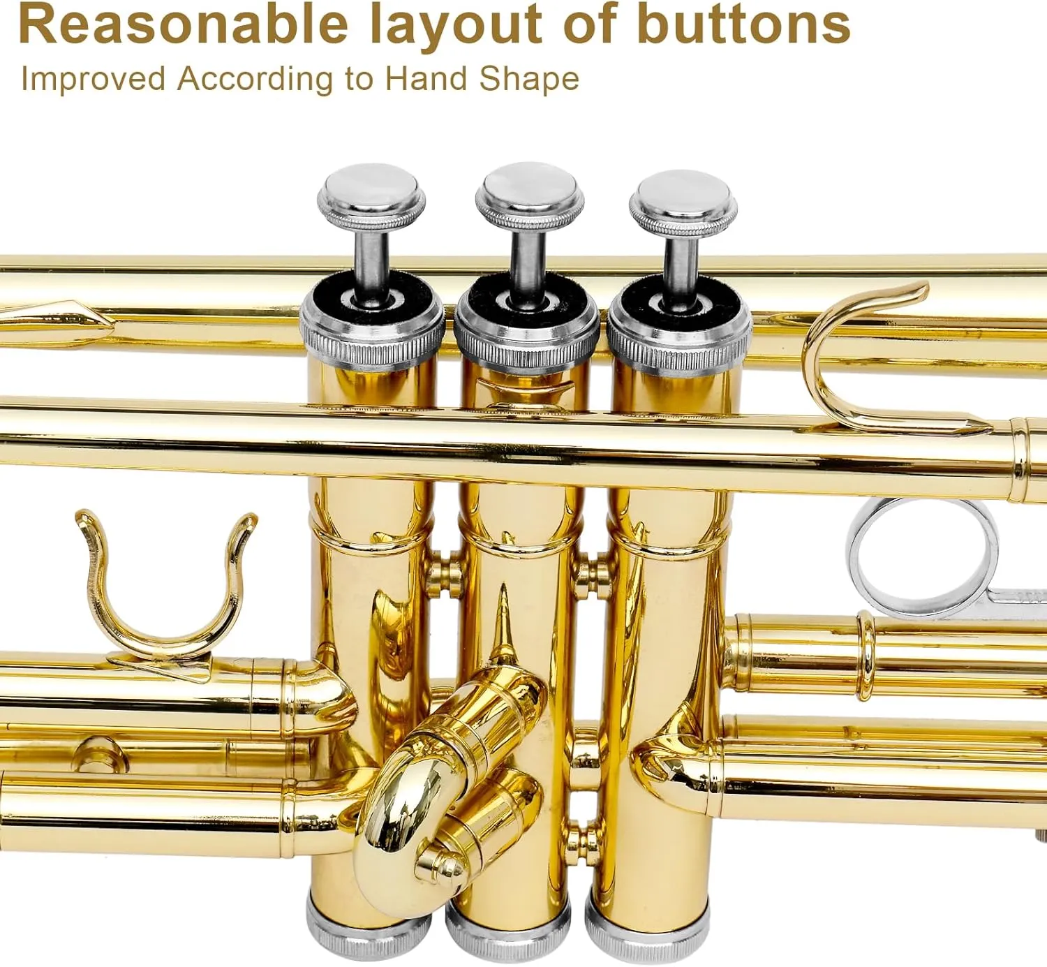 Ktaxon Bb Standard Trumpet for Beginners,Trumpet for Student with Hard Case,7C Mouthpiece,Cleaning Cloth,Gloves,Brass Instruments for Kids and Adults(Gold)