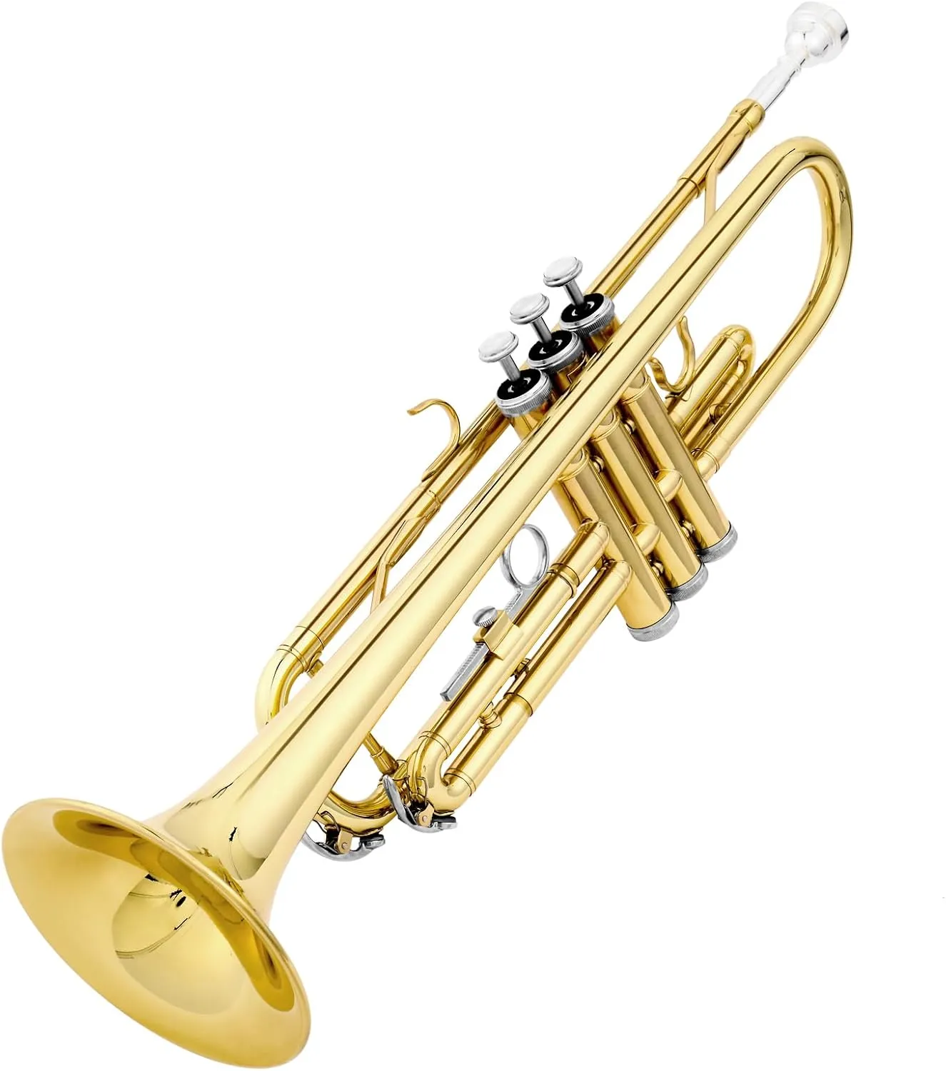 Ktaxon Bb Standard Trumpet for Beginners,Trumpet for Student with Hard Case,7C Mouthpiece,Cleaning Cloth,Gloves,Brass Instruments for Kids and Adults(Gold)