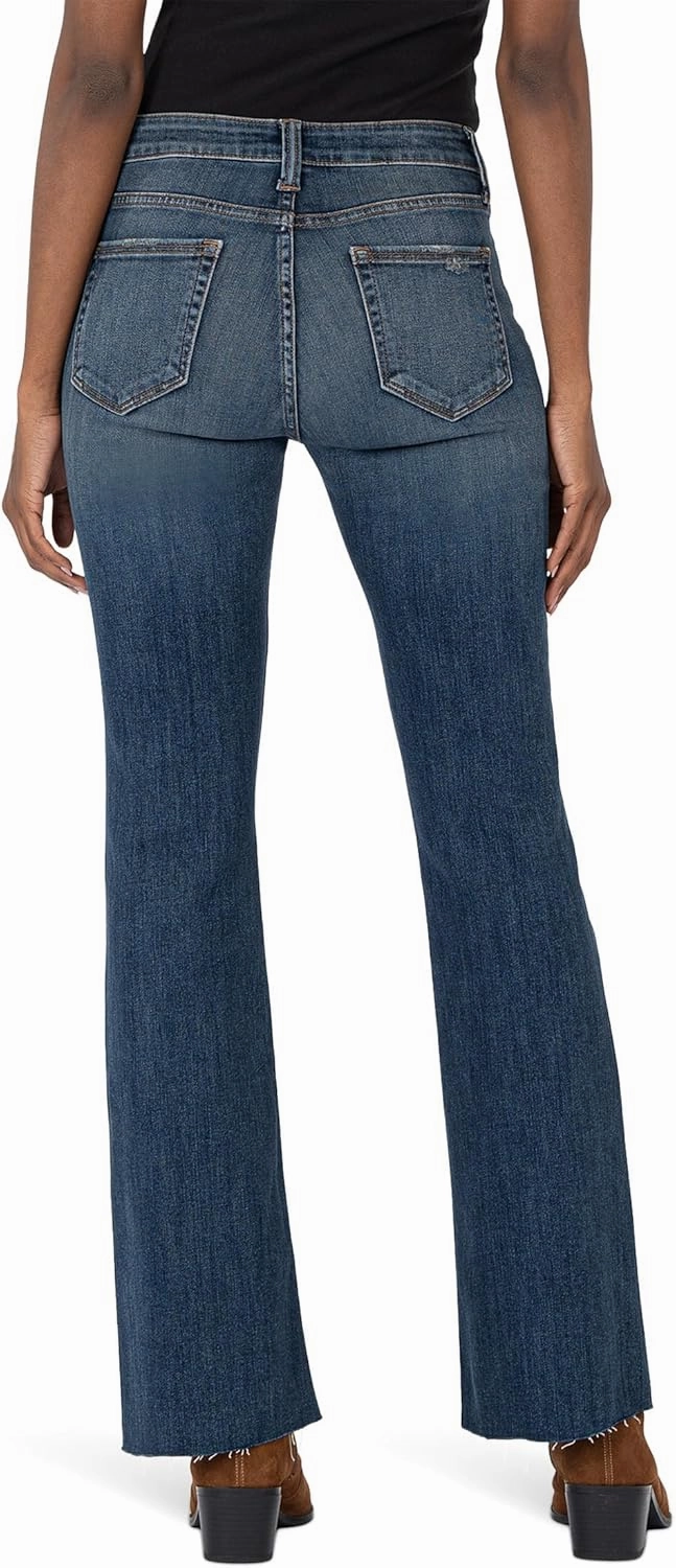 KUT from the Kloth Women's Stella High-Rise Fab Ab Flare W/Raw Hem