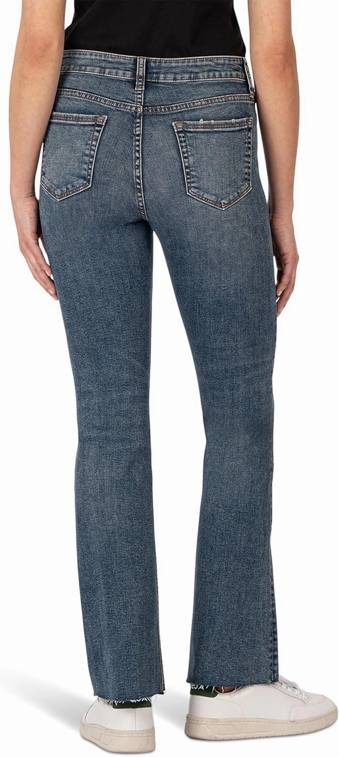 KUT from the Kloth Women's Stella High-Rise Fab Ab Flare W/Raw Hem
