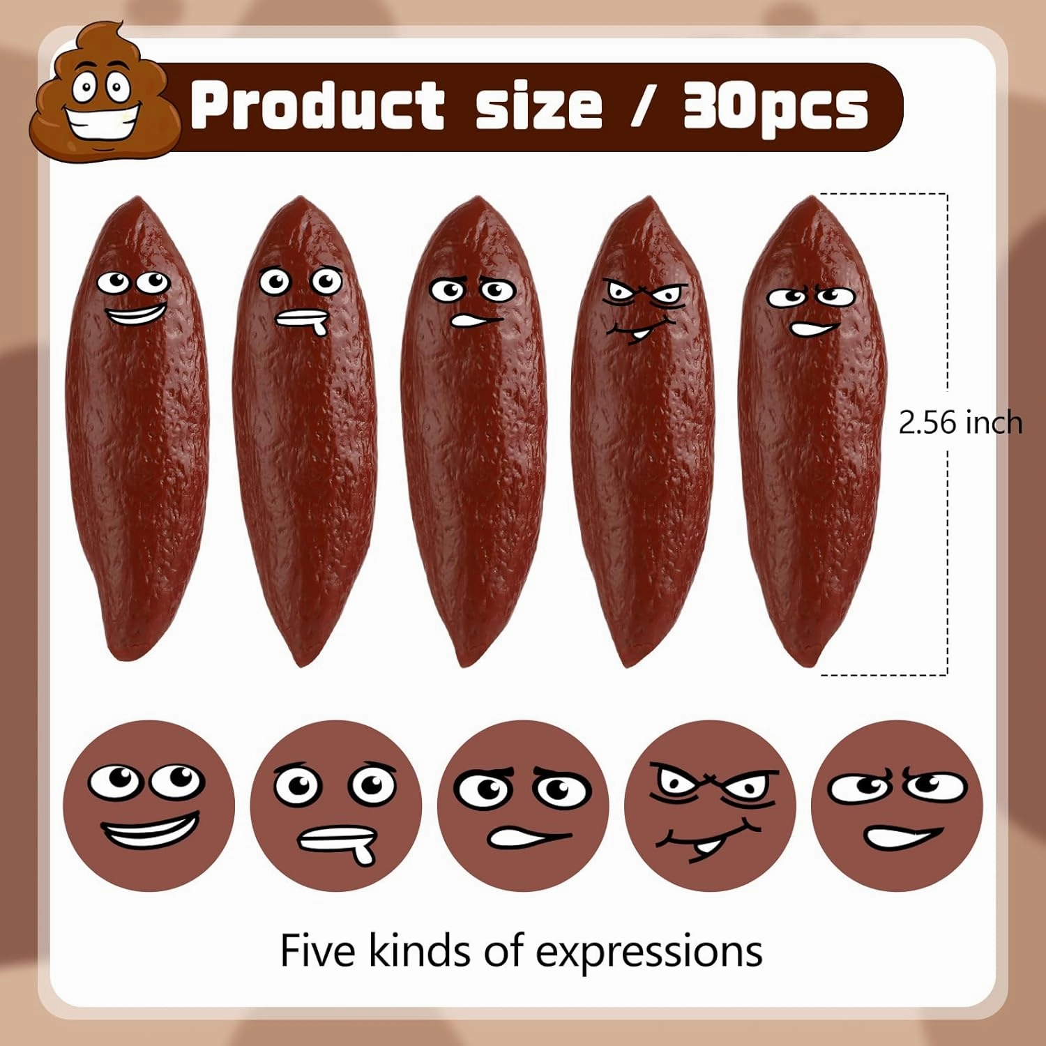KXCOFTXI 60Pcs Finger Slingshot Novelty Toys, Poop Fake Poop Finger Slingshot for Halloween, Fake Poop for Novelty Toys and Amusements, Poop Rubber Spoof Toy for School Party