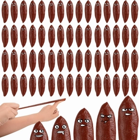KXCOFTXI 60Pcs Finger Slingshot Novelty Toys, Poop Fake Poop Finger Slingshot for Halloween, Fake Poop for Novelty Toys and Amusements, Poop Rubber Spoof Toy for School Party