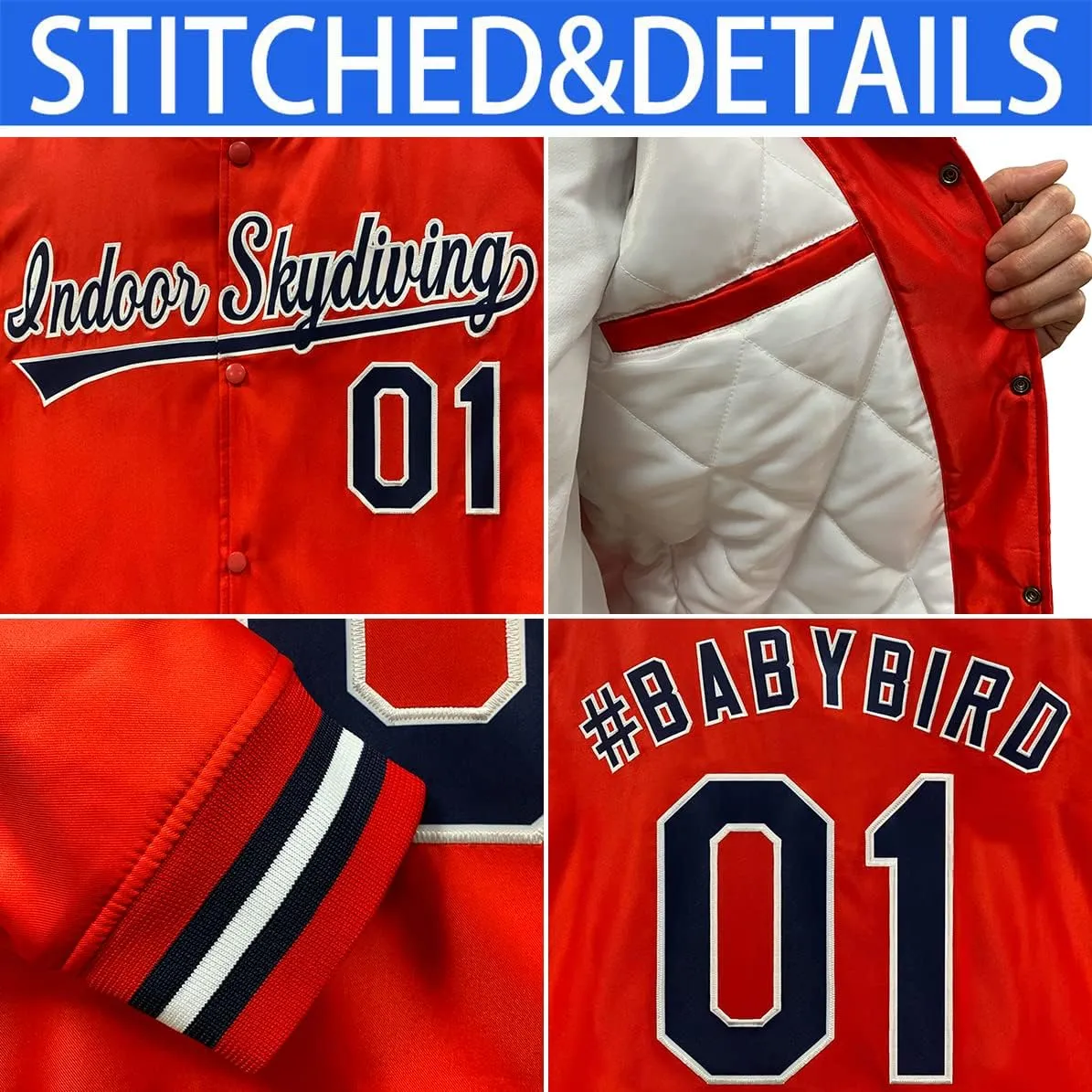 KXK Personalized Men Fashion Varsity Baseball Jacket Letterman Bomber Jacket Custom Stitched Name Number Logo