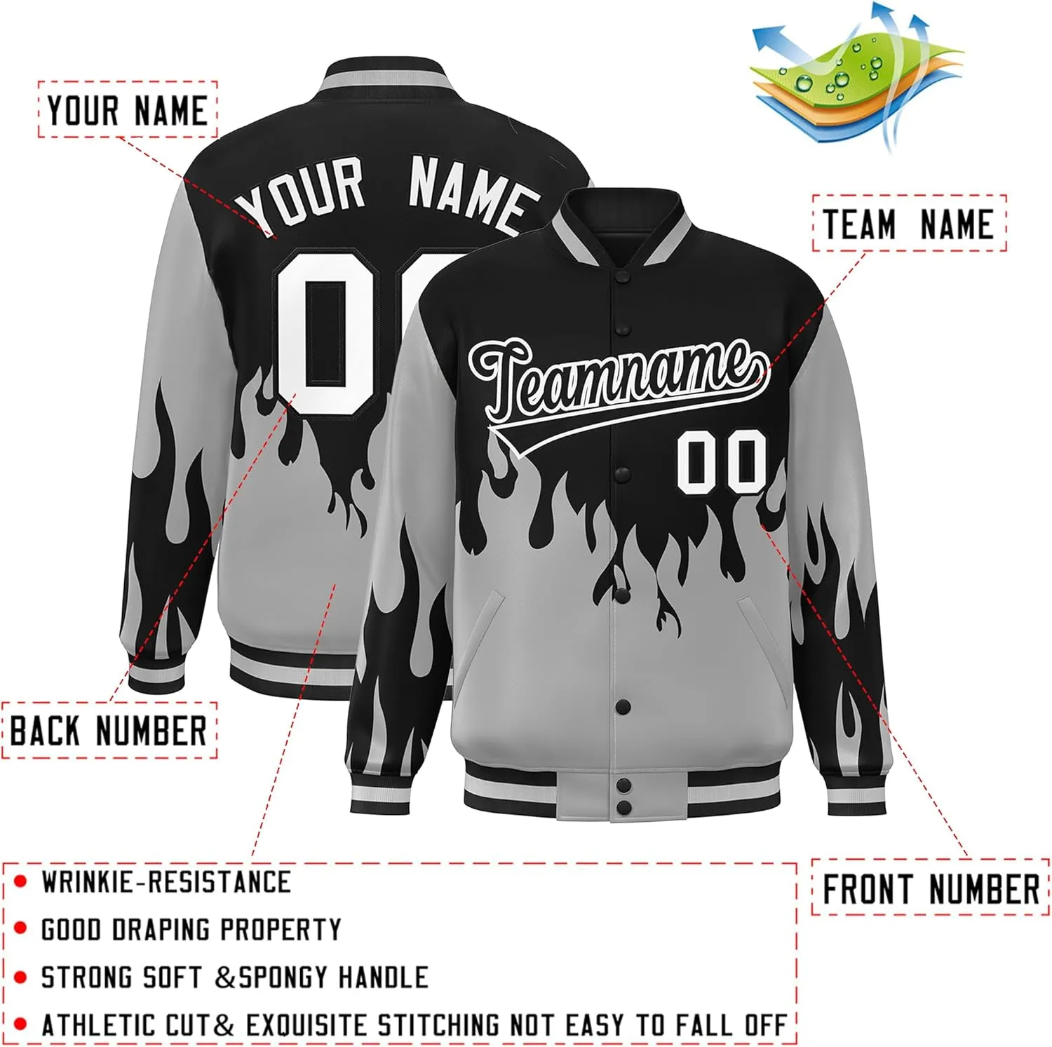 KXK Personalized Men Fashion Varsity Baseball Jacket Letterman Bomber Jacket Custom Stitched Name Number Logo