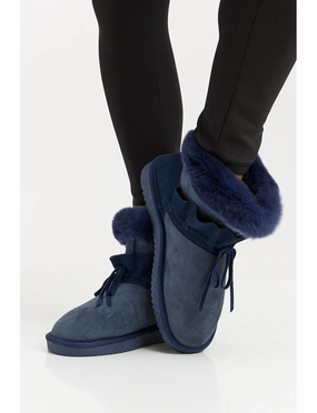 Lambskin ankle boots - navy