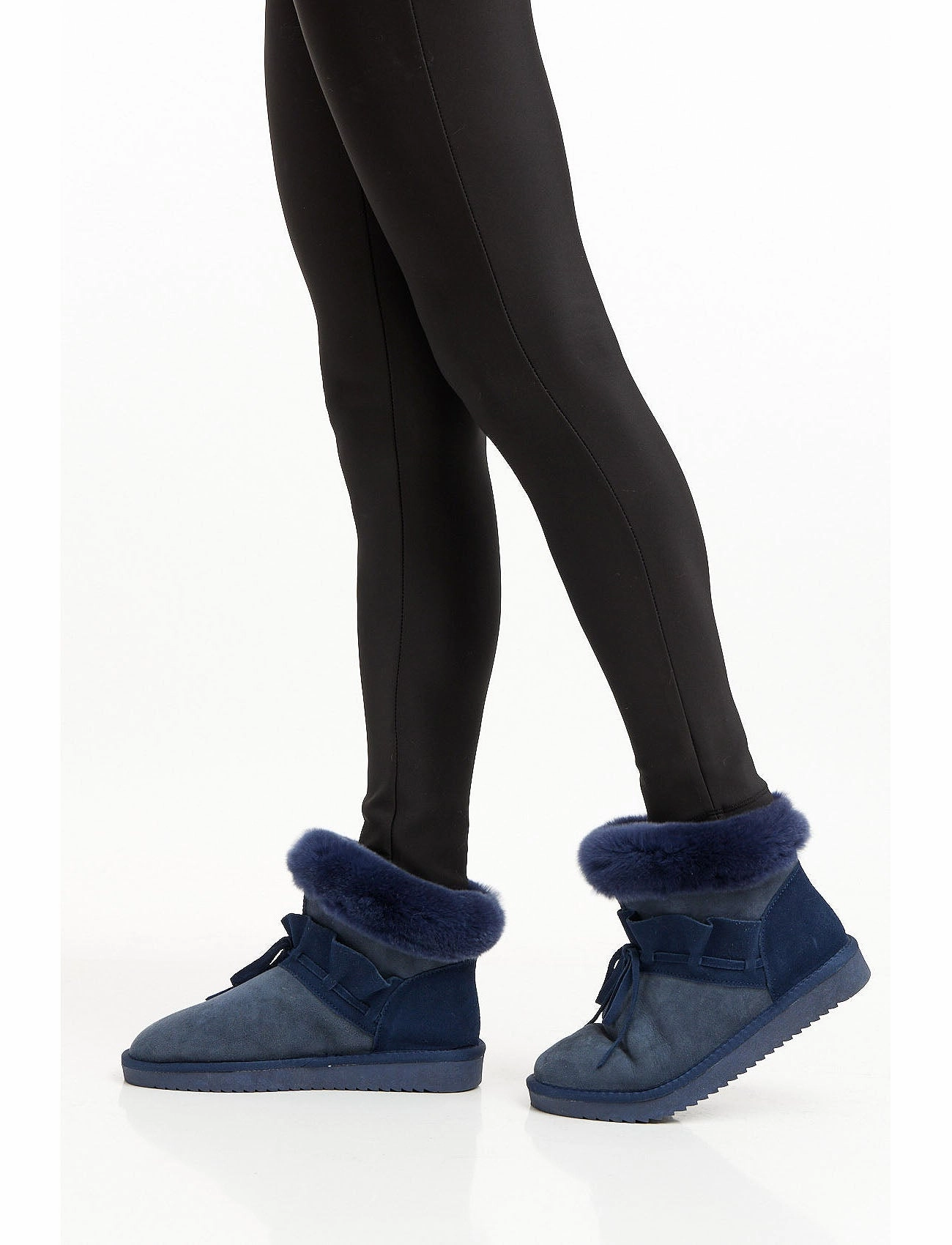 Lambskin ankle boots - navy